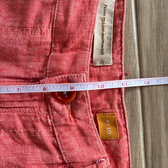 Pilcro Linen Blend Pants Women's 10 Salmon Pink Wide Leg Boho Summer - Picture 8 of 9